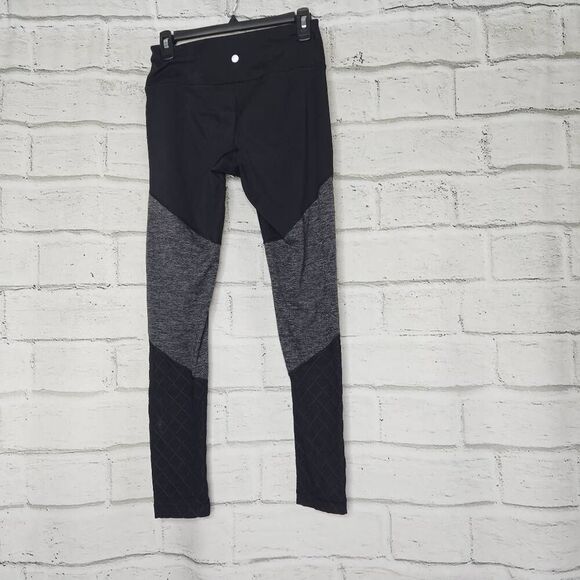 YogaLicious Womens Black Gray Mesh Inserts Mid-Rise Cropped Leggings Size Small - Picture 6 of 10